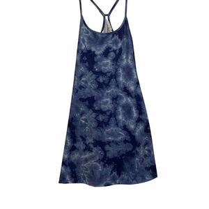 Blue Tie-Dye Sleeveless Dress